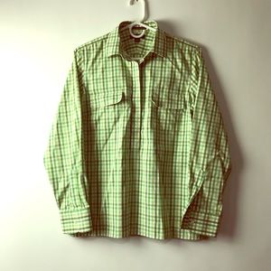 Women’s Lands End Green No Iron Pinpoint Oxford